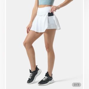 Halara Everyday Cloudful Air 2 in 1 Cool Touch Tennis Skirt - Medium White